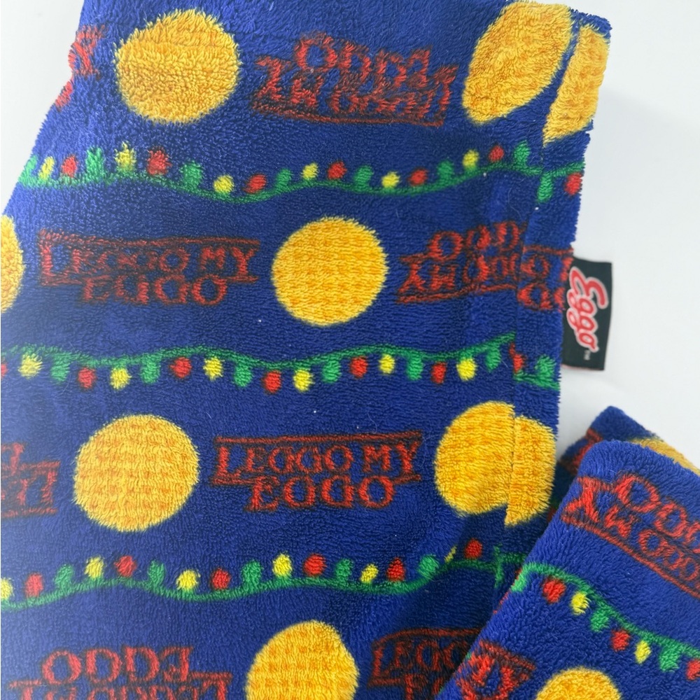 Unisex Kellog's Leggo My Eggo Thick Fleece Pajama Bottoms Pants Blue Size Small - Picture 8 of 9